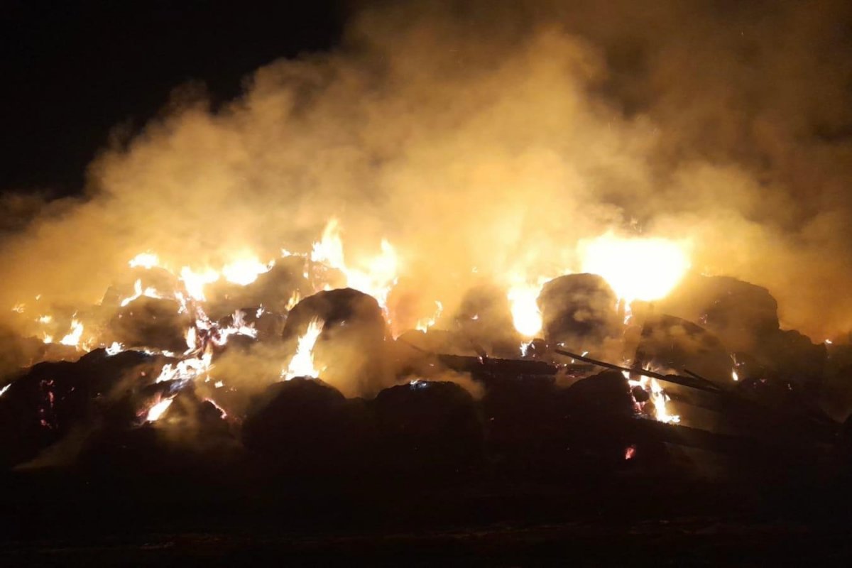 Gyújtogatás miatt válhatott a lángok martalékává 1600 bála takarmány