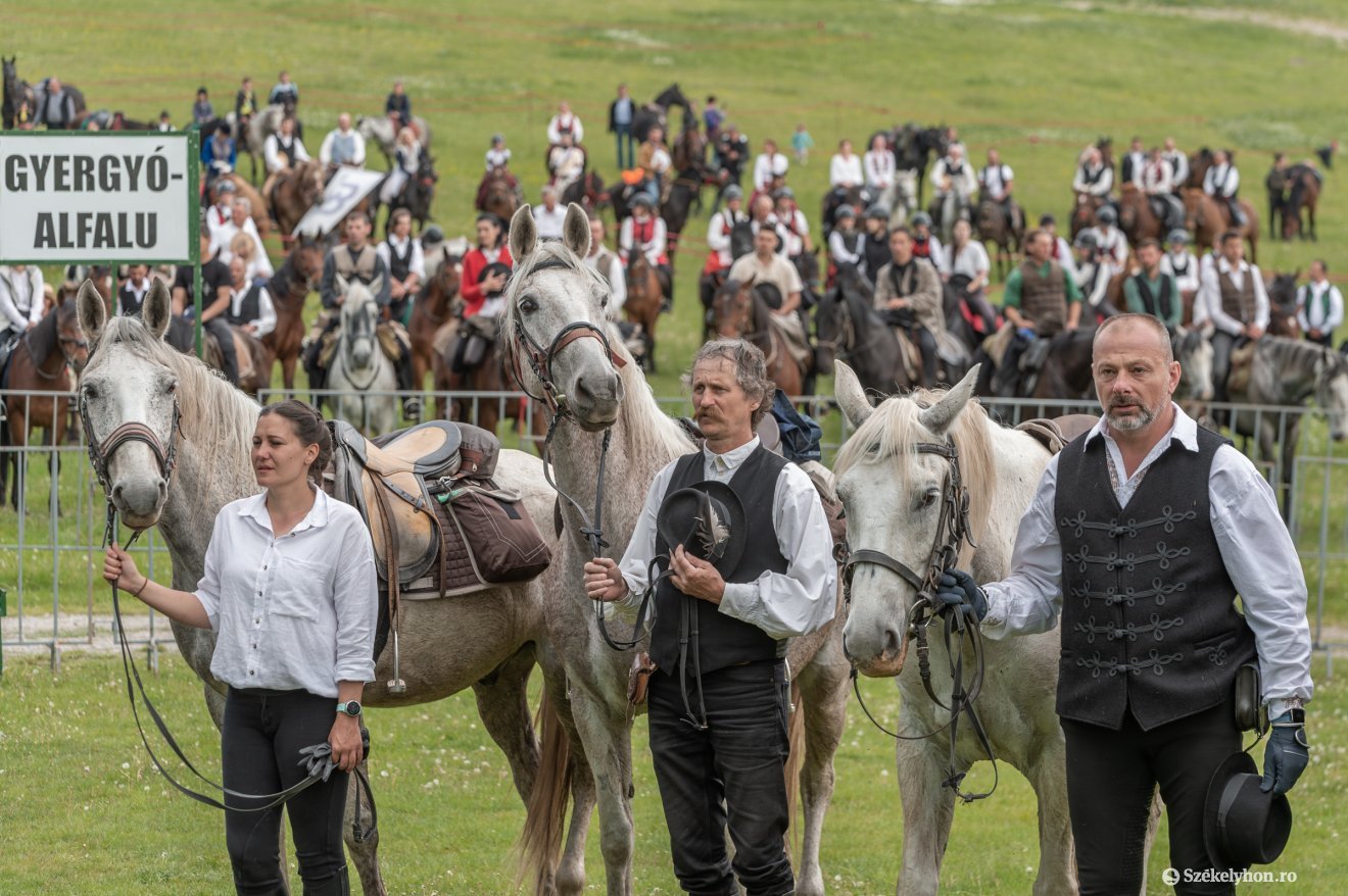 A hatodik alkalommal megszervezett lovas zarándoklaton a Kárpát-medence minden irányából vettek részt lovasok, több mint háromszázan. •  Fotó: Pinti Attila