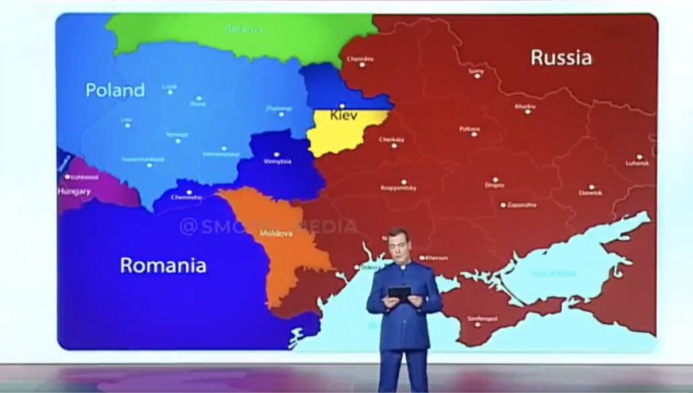 „Ukrajna Oroszország”. Ismét átrajzolta a térképet, Kárpátalját Magyarországhoz csatolta Medvegyev