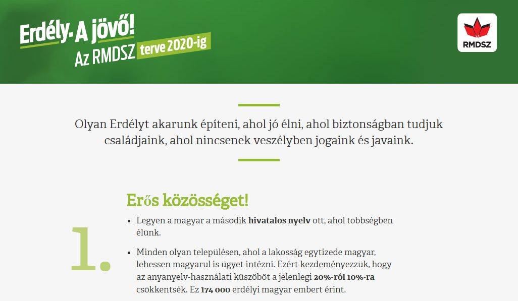 Az RMDSZ hivatalossá tenné a magyar nyelvet Székelyföldön