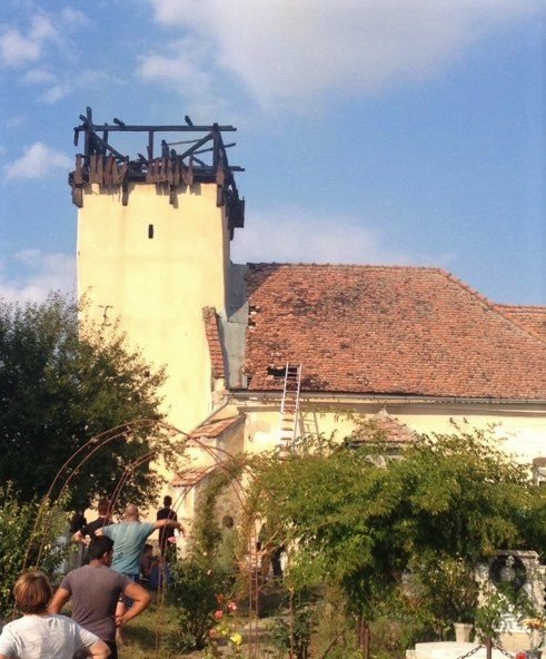Leégett a bethlenszentmiklósi unitárius templom tornya