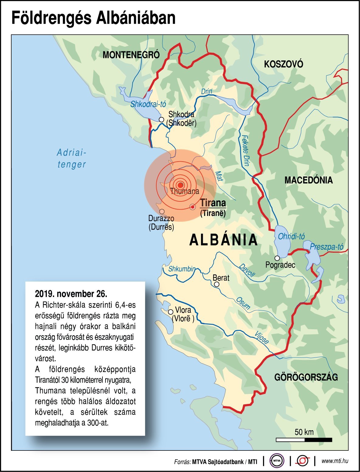 Többen meghaltak, drámai a helyzet a földrengés sújtotta Albániában