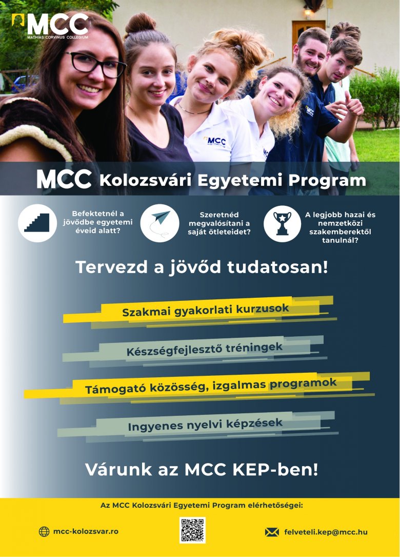 Tehetséges egyetemi hallgatóknak kínál képzési lehetőséget a kolozsvári Mathias Corvinus Collegium