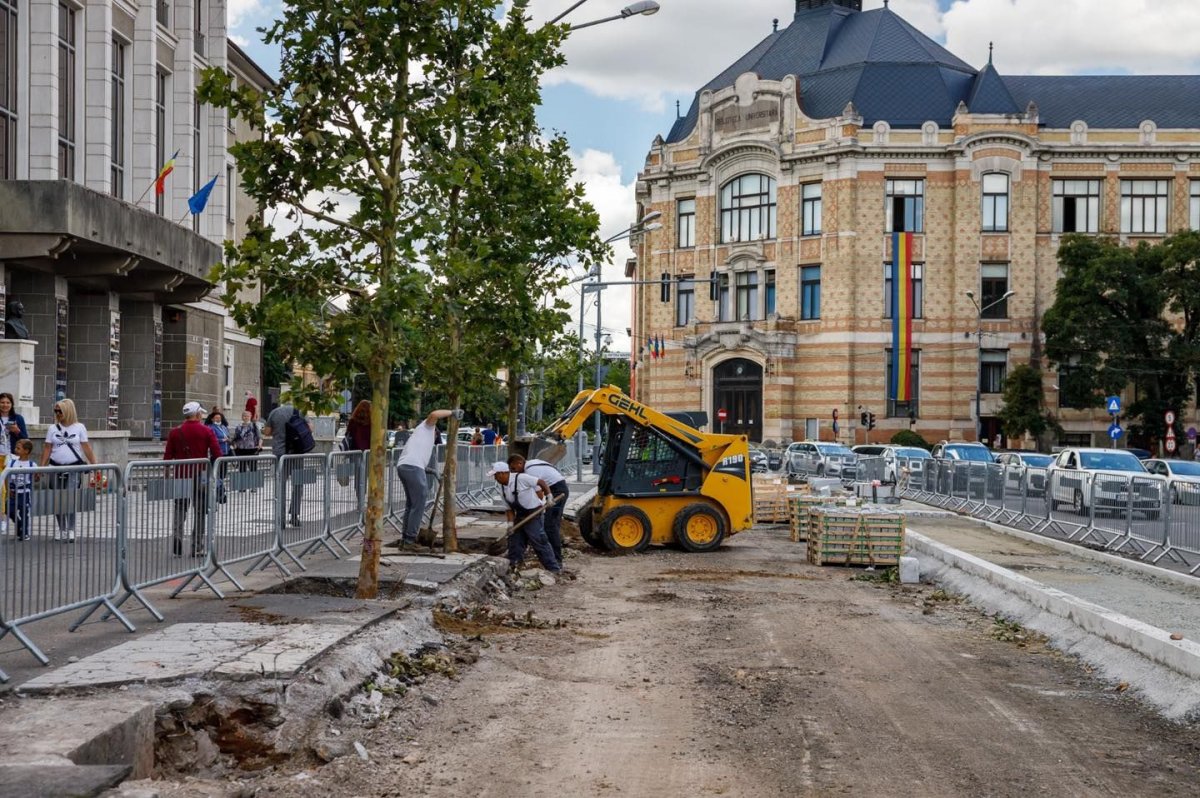 Még zajlik a kolozsvári Béke tér felújítása, de máris cserélni kellett a fákat