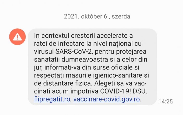 Hozzászokhatunk a RO-Alert riasztásaihoz: ezentúl hetente érkezik koronavírus-figyelmeztetés