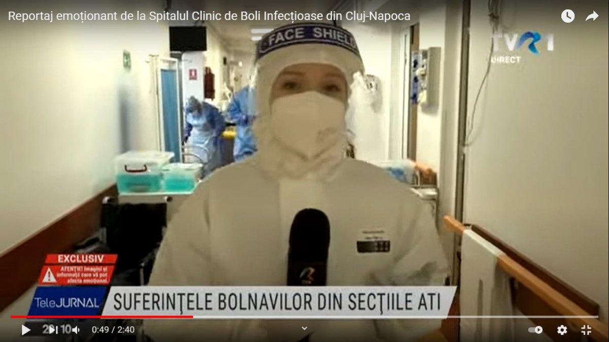 „Holnap beoltatnám magam, négyszer, nem kétszer” – Tévés riport a kolozsvári járványkórházból (VIDEÓ)