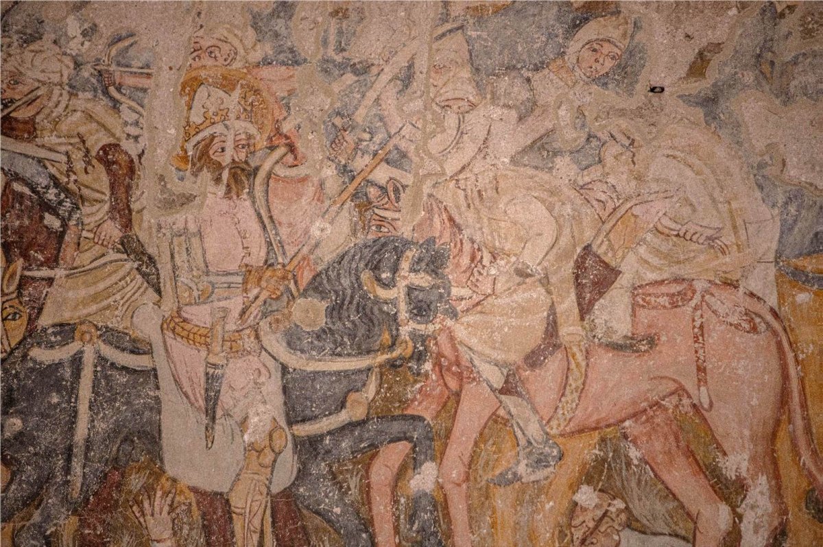 Különleges, Szent László-legendát ábrázoló freskót restauráltak a Szeben megyei Somogyomon