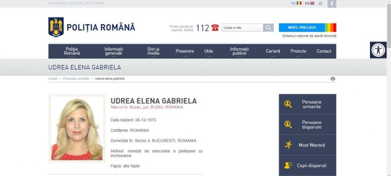 Nemzetközi körözést adott ki Udrea nevére a román rendőrség