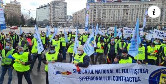 Ismét tüntetnek a rendőrök és börtönőrök szakszervezetei Bukarestben, kitartanak bérköveteléseik mellett
