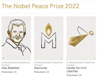 Alesz Bjaljacki fehérorosz aktivista, az orosz Memorial és az ukrán Polgári Szabadságjogok Központja kapja a Nobel-békedíjat