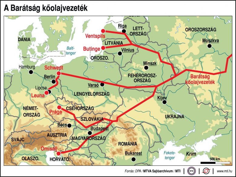 Az oroszok szerint Ukrajna leállította a Barátság kőolajvezeték egy szakaszát