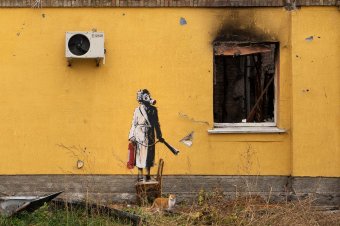 Eljárás indul a tolvaj ellen, aki el akarta lopni Banksy egyik kijevi házfalra festett alkotását