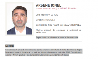 Feladta magát Olaszországban a Neamţ megyei önkormányzat korrupció miatt elítélt, szökésben levő elnöke
