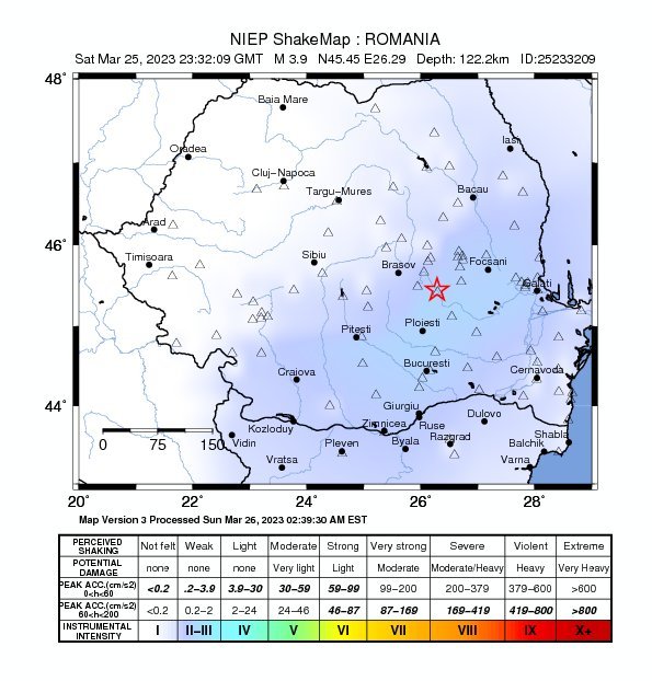 Két földrengést észleltek vasárnap reggel Vrancea szeizmikus térségben
