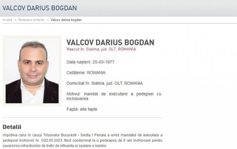 Körözést adtak ki a korrupció miatt elítélt, szökésben levő Darius Vâlcov volt pénzügyminiszter ellen