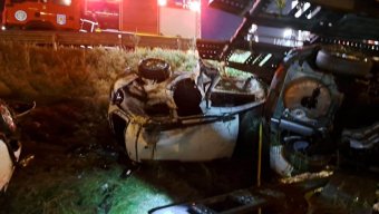 Felborult az A1-es sztrádán egy autókat szállító nyergesvontató, a sofőrt eszméletlen állapotban szállították kórházba