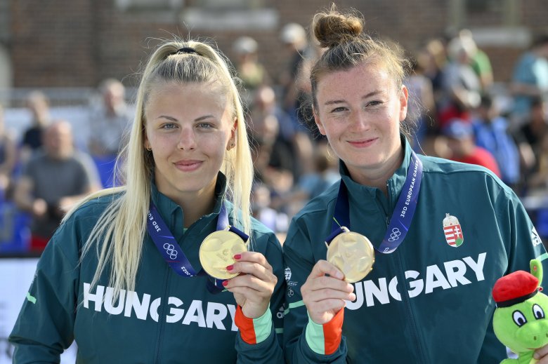 Magyar arany, székely ezüst női páros teqballban az Európa Játékokon