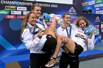 Magyar ezüst a nyíltvízi úszók 4x1500 méteres csapatversenyében a fukuokai világbajnokságon