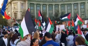 Palesztin rokonszenvtüntetést engedélyeztek Bukarestben, ami azonnal tiltakozást váltott ki