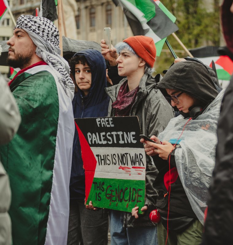 Palesztinpárti tüntetést tartottak Bukarestben