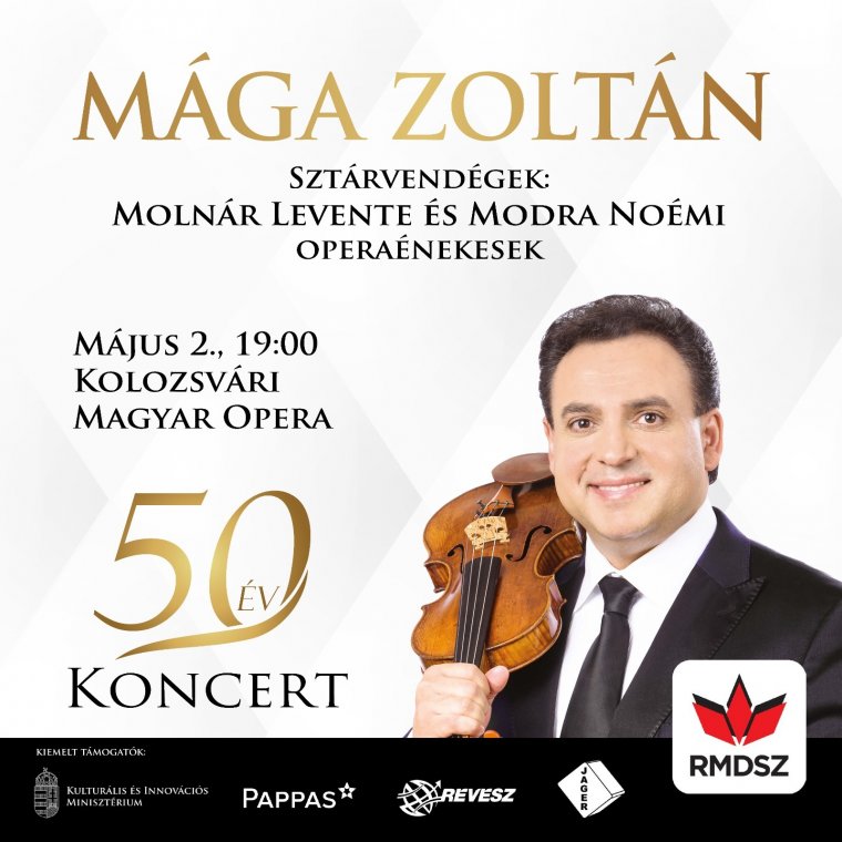 Ingyenes koncerten lép fel Kolozsváron Mága Zoltán hegedűművész és Molnár Levente operaénekes