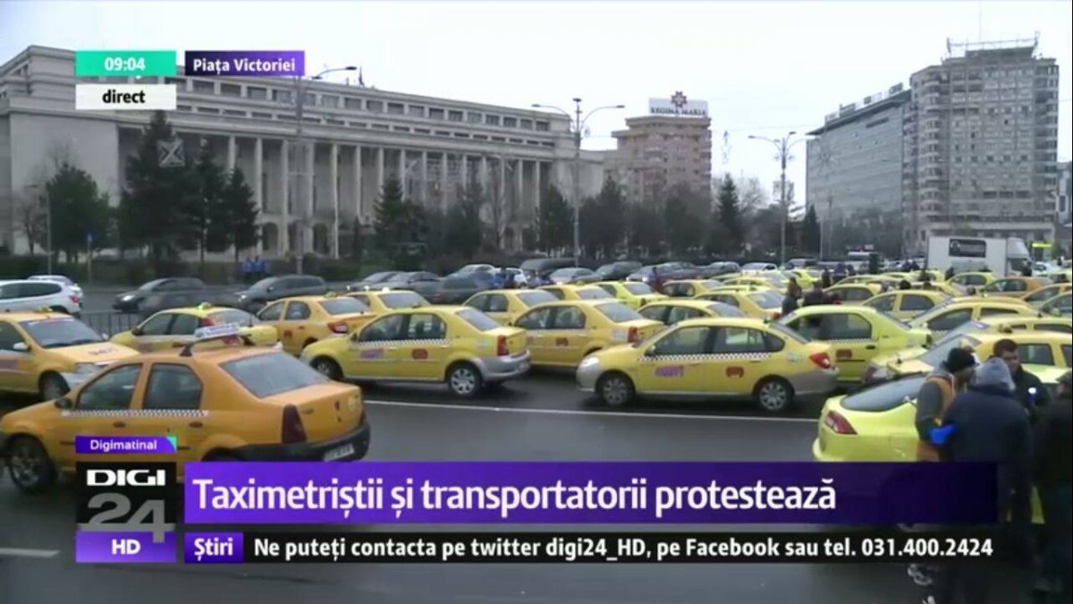 Taxisok és fuvarozók tüntettek Bukarestben, követelve az Uber betiltását