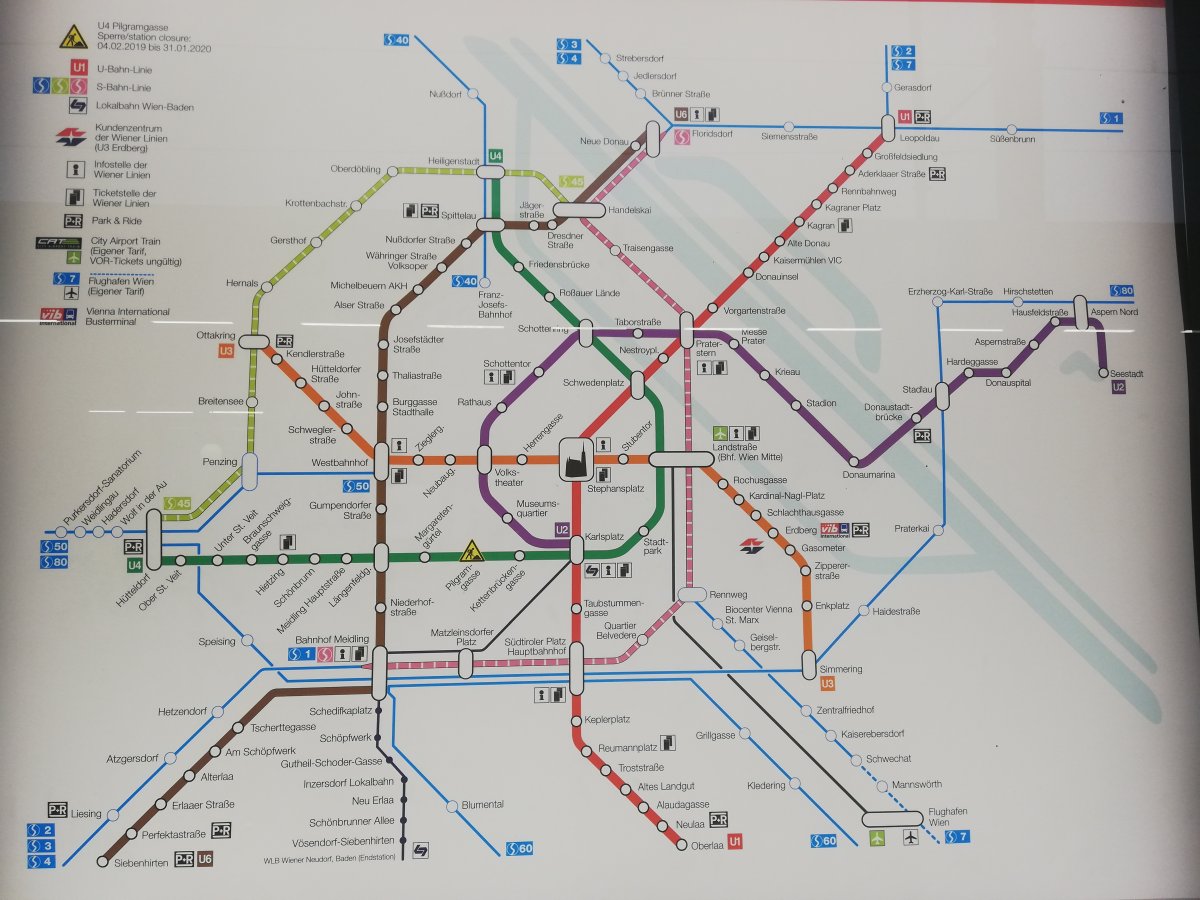 Bécs metrótérképe •  Fotó: Antal Erika
