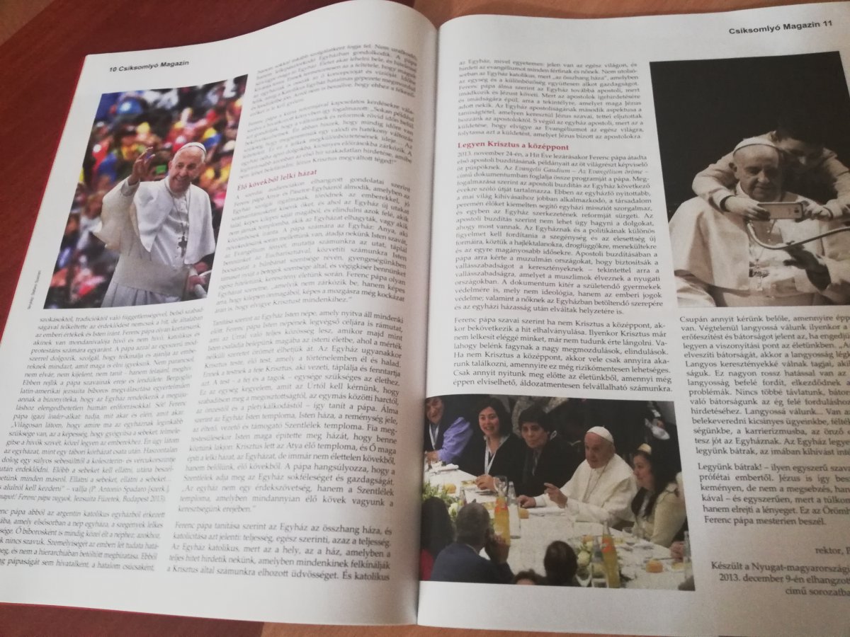 Ferenc pápa életútjáról és tanításairól is olvashatunk a Csíksomlyó Magazinban 
