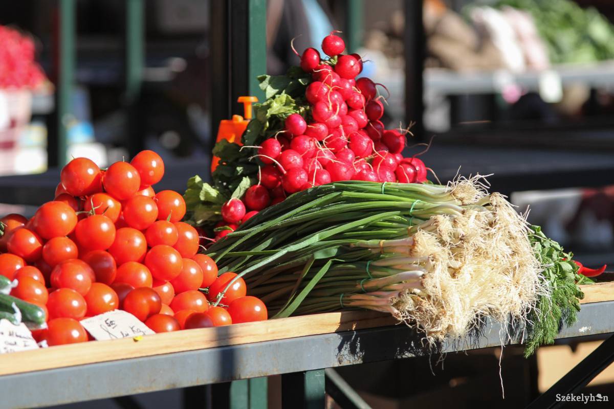 Friss zöldségek, vetőmagok, facsemeték az udvarhelyi piacon
